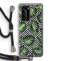 Geometrische jungle: Huawei P40 Pro Transparant Hoesje met koord