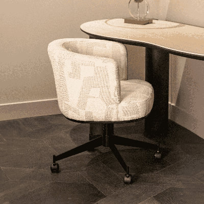 Richmond Draaibare Eetkamerstoel 'Rochenne' Op wielen, kleur Beige