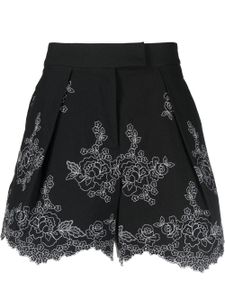 Erdem Shorts met geborduurde bloemen - Zwart