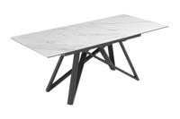 Eettafel ATLAS 160-200cm uitschuifbaar marmerlook wit keramiek gehard glas - 46497