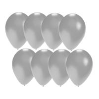 Bellatio Decorations ballonnen - 30x stuks - zilver - 27 cm - verjaardag - feestartikelen