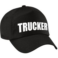 Carnaval verkleed pet / cap trucker chauffeur zwart voor dames en heren   - - thumbnail