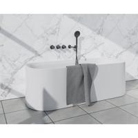 Fortifura Nebbio Badcombinatie-set - thermostaatkraan - inbouwdeel - 2x uitbreiding inbouwdeel - wandaansluitbocht - gladde doucheslang - ronde handdouche - uitloop - gunmetal SW1183068 2x SW1183076 2x SW1183081 SW766536 SW721