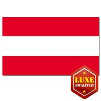 Luxe vlag Oostenrijk met wapen - 100 x 150 cm - polyester - met ringen - landen