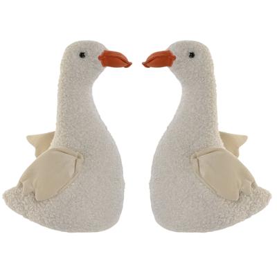 Deurstopper eend - 2x - wit - polyester - kinderkamer - 21 x 12 x 29 cm Deurstopper eend - 2x - wit - polyester - kinderkamer - 21 x 12 x 29 cm