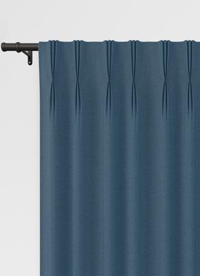 Staba gordijn - Dark Blue met Driedubbele plooi