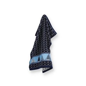 Bunzlau Castle Bunzlau Castle theedoek Boat dark blue 65x65