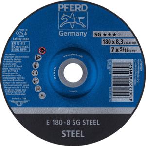 PFERD 62217826 Sg Steel Afbraamschijf gebogen Diameter 180 mm Boordiameter 22.23 mm 10 stuk(s)