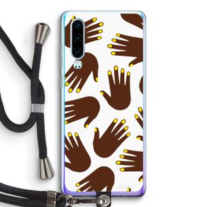 Hands dark: Huawei P30 Transparant Hoesje met koord