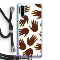 Hands dark: Huawei P30 Transparant Hoesje met koord