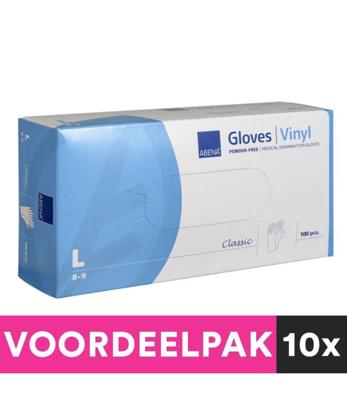 Abena poedervrije vinyl handschoenen maat large 100 stuks voordeelpakket