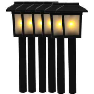 6x Tuinlamp fakkel / tuinverlichting met vlam effect 34,5 cm