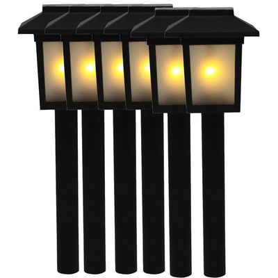 6x Tuinlamp fakkel / tuinverlichting met vlam effect 34,5 cm 6x Tuinlamp fakkel / tuinverlichting met vlam effect 34,5 cm