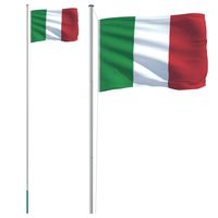vidaXL Vlag met vlaggenmast Italië 6,23 m aluminium - thumbnail