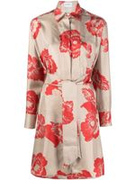 Ferragamo robe-chemise ceinturée à fleurs - Tons neutres