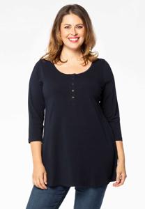 Yoek Tuniek flare fit knopen | Blauw | Maat 54/56