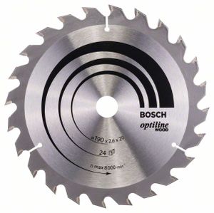 Bosch Accessoires Cirkelzaagblad Optiline Wood 190 x 20/16 x 2,6 mm, 24 1st - 2608640612
