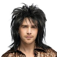 Pruik Hardrocker - punker - zwart - verkleed pruiken - carnaval - foute party