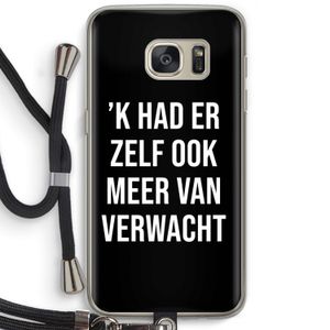 Meer verwacht - Zwart: Samsung Galaxy S7 Transparant Hoesje met koord