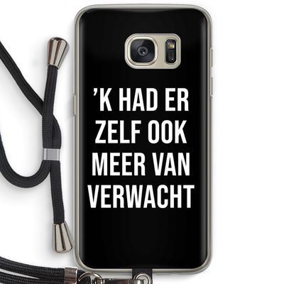 Meer verwacht - Zwart: Samsung Galaxy S7 Transparant Hoesje met koord