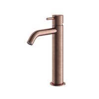 Hotbath Archie - Wastafelmengkraan - zonder Waste - Laag - Geborsteld Koper PVD - Opbouw - Messing - V02