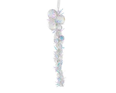 Kersthanger ijspegel acryl 17 cm iris