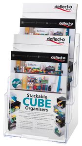 Deflecto folderhouder ft A4, 4 opbergvakken