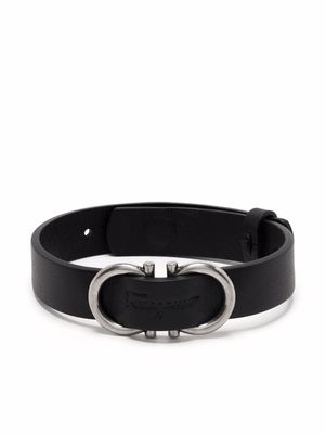 Ferragamo bracelet à boucle Gancini - Noir