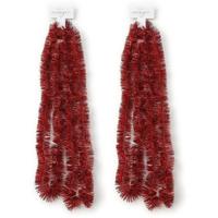 Inge Christmas Goods Kerstslinger - 2x - guirlande - rood - 270 cm