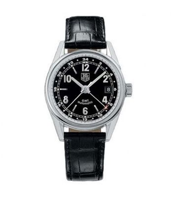 Horlogeband Tag Heuer WV2113 / FC6170 Krokodillenleer Zwart 18mm