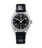 Horlogeband Tag Heuer WV2113 / FC6170 Krokodillenleer Zwart 18mm