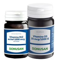 Bonusan B12 Actief 1000mcg + Vitamine D3 25mcg/1000 IE - Combiset - thumbnail