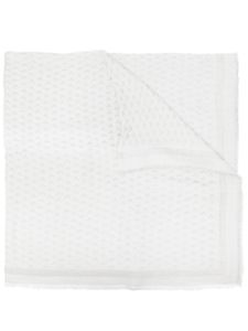 Emporio Armani écharpe frangée à motif monogrammé - Gris