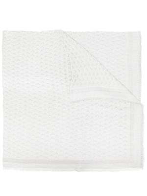 Emporio Armani écharpe frangée à motif monogrammé - Gris
