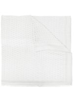 Emporio Armani écharpe frangée à motif monogrammé - Gris