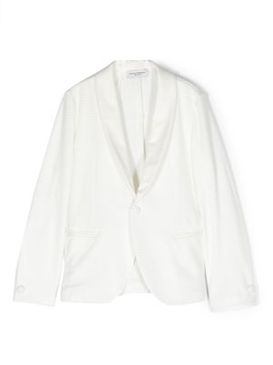Paolo Pecora Kids blazer en maille à simple boutonnage - Blanc
