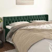 Hoofdbord met randen 203x16x78/88 cm fluweel donkergroen