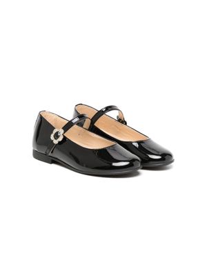 ANDANINES ballerines en cuir à ornements en cristal - Noir