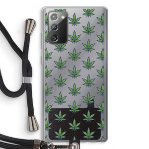 Weed: Samsung Galaxy Note 20 / Note 20 5G Transparant Hoesje met koord