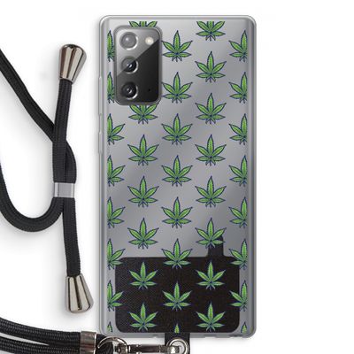 Weed: Samsung Galaxy Note 20 / Note 20 5G Transparant Hoesje met koord
