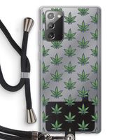 Weed: Samsung Galaxy Note 20 / Note 20 5G Transparant Hoesje met koord