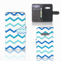 Samsung Galaxy Xcover 3 | Xcover 3 VE Telefoon Hoesje Zigzag Blauw - thumbnail