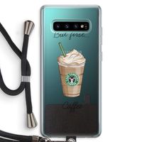 But first coffee: Samsung Galaxy S10 Plus Transparant Hoesje met koord