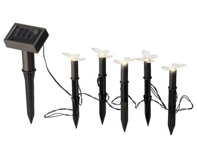 Solar stekers 5 stuks bloem/vlinder/bij 3ass - Lumineo