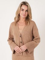 Vest met voorzak en wijde mouwen met geribd detail
