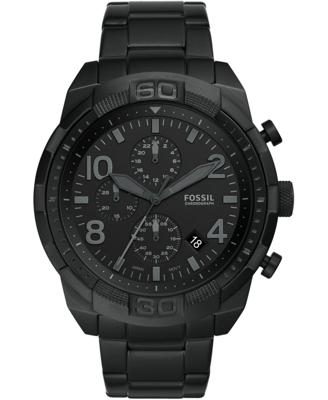 Fossil Heren Bronson chronograaf zwartkleurig roestvrijstalen horloge FS5712
