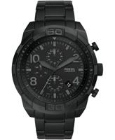 Fossil Heren Bronson chronograaf zwartkleurig roestvrijstalen horloge FS5712 Fossil Heren Bronson chronograaf zwartkleurig roestvrijstalen horloge FS5712