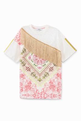T-shirt met patch in verschillende stijlen - WHITE - L T-shirt met patch in verschillende stijlen - WHITE - L