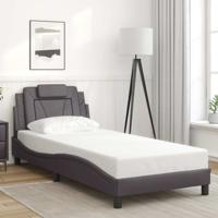 Bedframe "Viana" zonder matras kunstleer grijs 90x200 cm