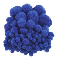 Pompons - 100x - blauw - 10-45 mm - hobby/knutsel materialen   -